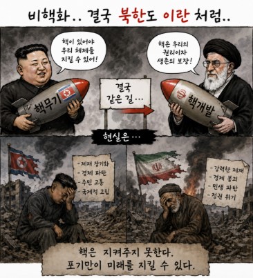 이란의 현실이 북한의 미래로!!