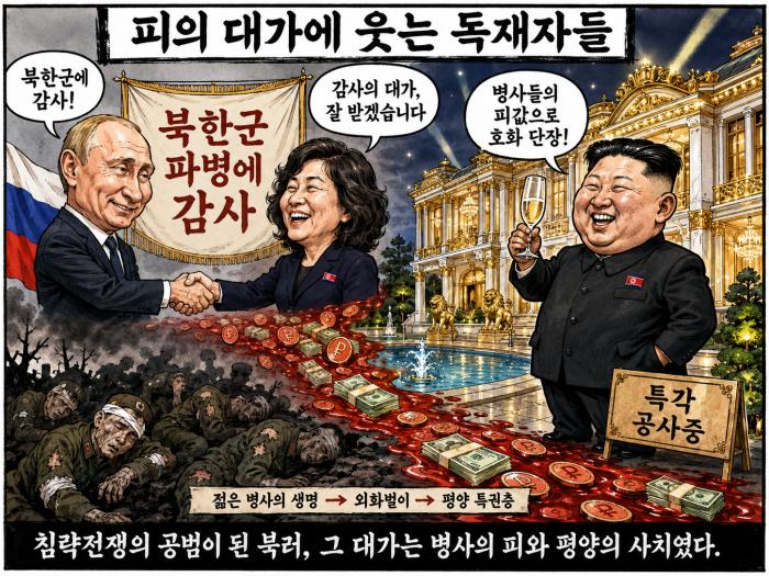 우크라이나의 원한이 김정은을 겨냥한다.