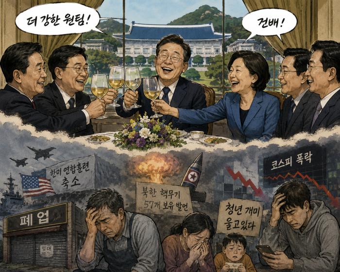 청와대의 축배와 민생의 한숨