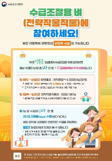 영동군, ‘수급조절용 벼’ 전략작물직불제 참여 농업인 모집