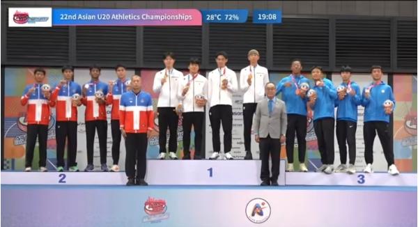 구미시청 육상팀 김동진, 아시아 U20 육상선수권 400mR 금메달 획득